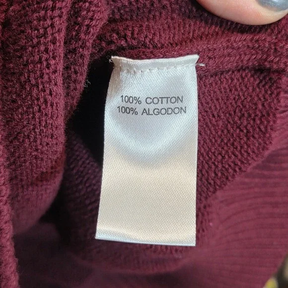 Weatherproof Vintage Holiday Sweater Mens L Burgundy Fair Isle 1/4 Zip Preppy - Picture 6 of 8